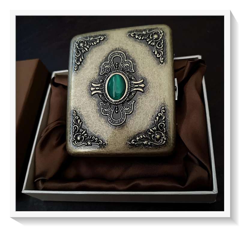 Retro Bohemian Cigarette or Small Cigar Metal Casing with Great Vintage Look***