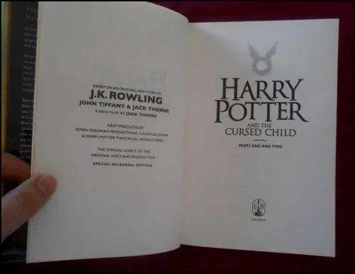 Harry Potter & The Cursed Child - Special Rehearsal Edition - First Edition - 2016 - Little Brown*