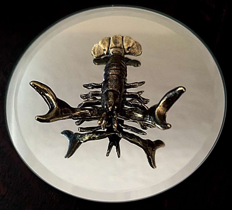 Small Copper or Iron Lobster with Outward Nippers to Serve as a Pen or Pencil Holder Gift*