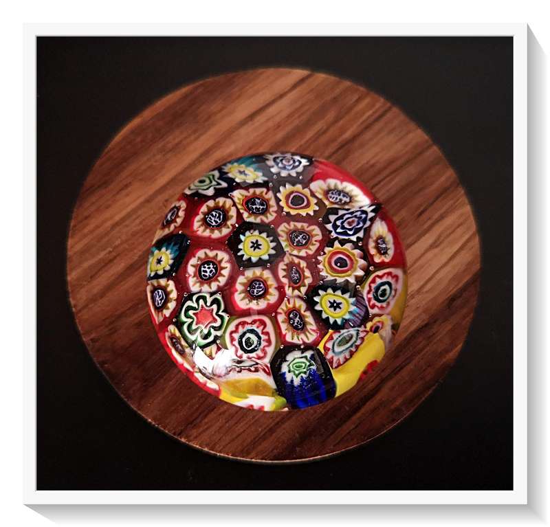 Small Multicolour Kaleidoscopic Millefiori Paper Dump or Paper Weight - A Beautiful Gift*
