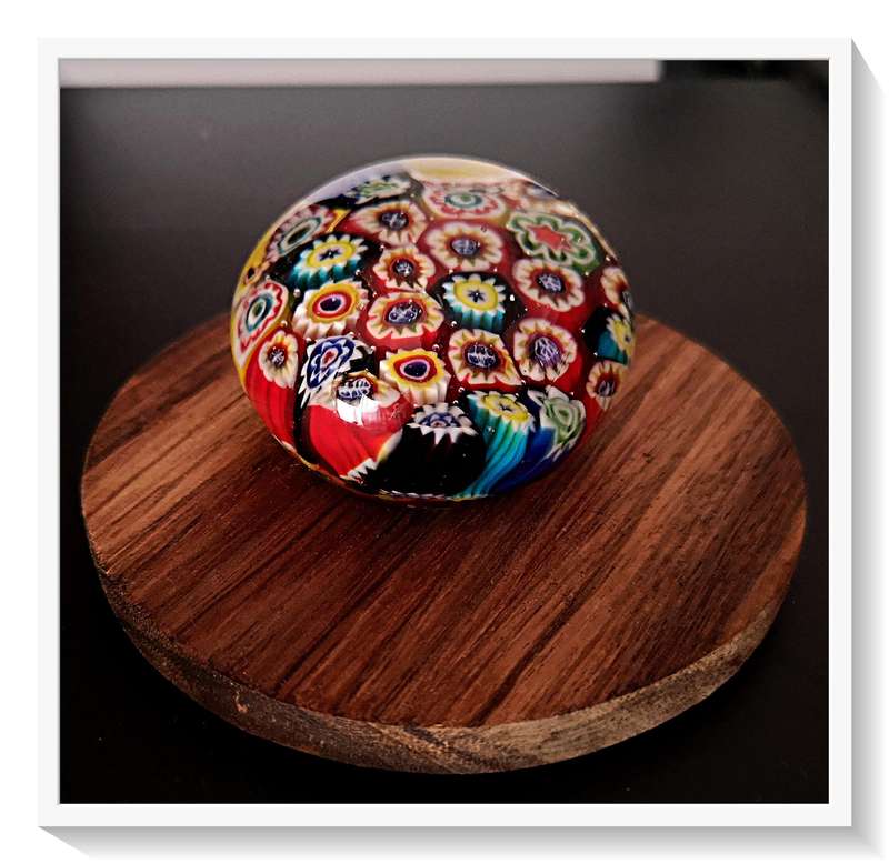 Small Multicolour Kaleidoscopic Millefiori Paper Dump or Paper Weight - A Beautiful Gift*