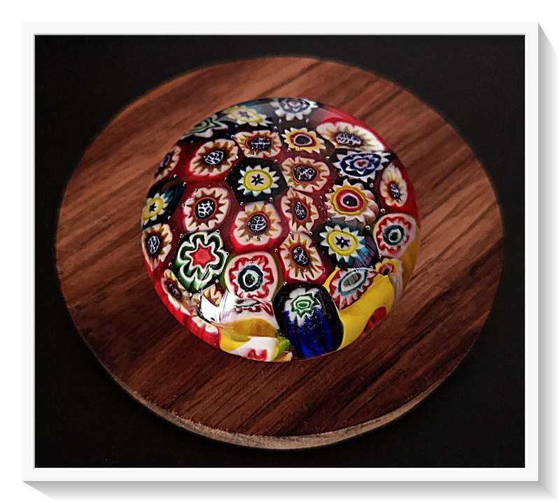 Small Multicolour Kaleidoscopic Millefiori Paper Dump or Paper Weight - A Beautiful Gift*