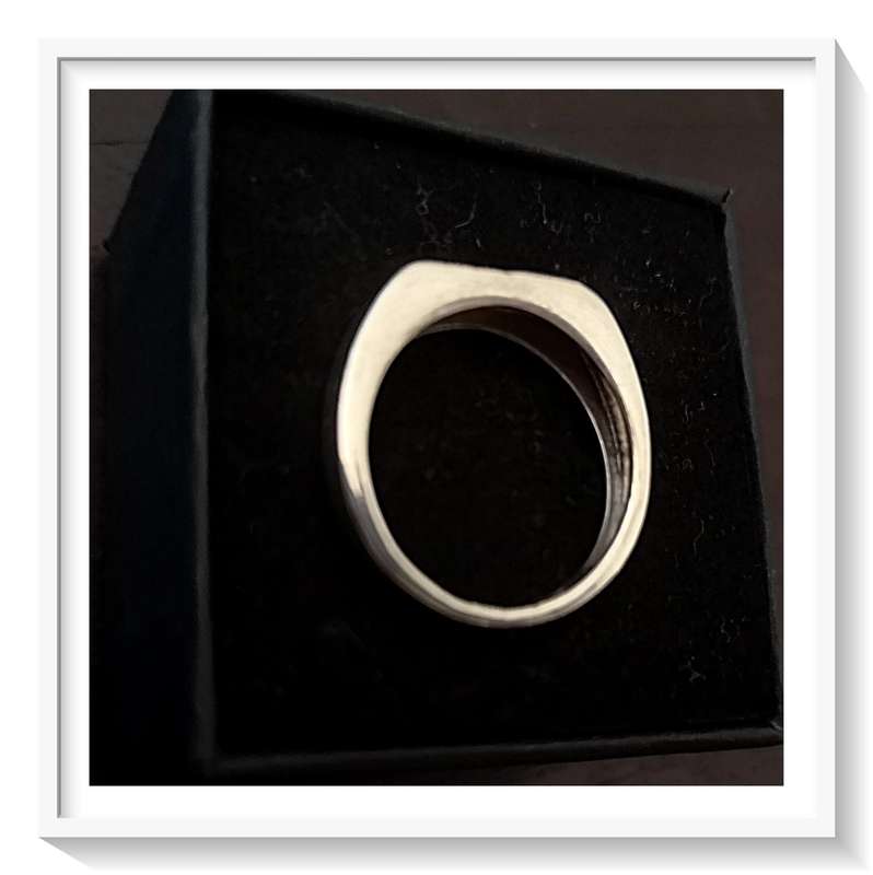 Sterling Silver Vintage Men's Engagement Ring (Size 8) with Genuine Small Vivid Blue Sapphire *