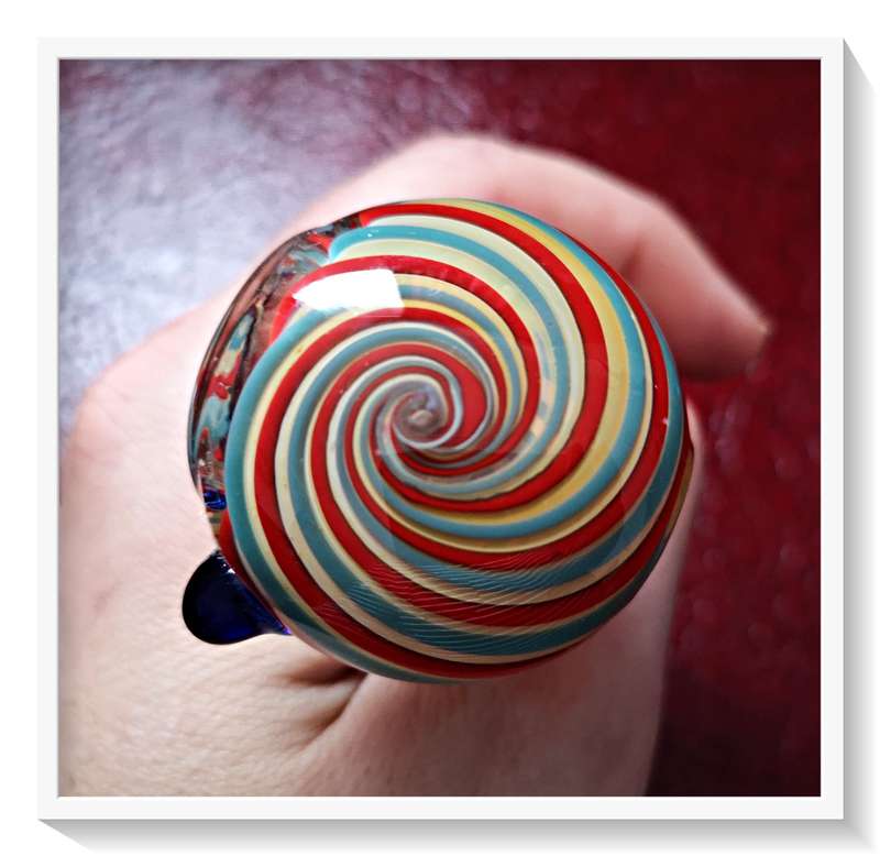 The Candy Twister is a Stunning Murano Styled Glass Pipe for Tobacco Smokers and Glass Collectors