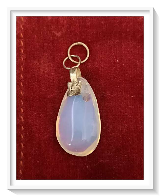 Two Natural Pendants - An Opalite Droplet Pendant and a Gold Laced Natural Shell Pendant***
