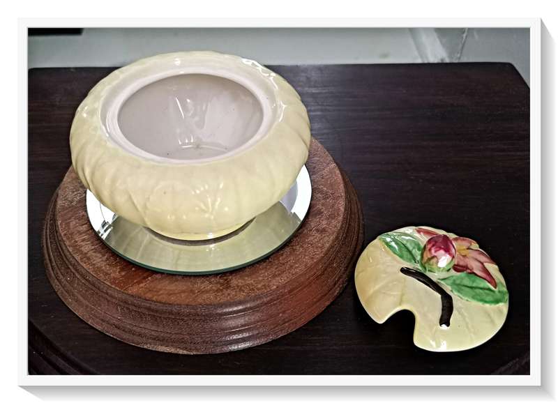 Vegetative Themed Carlton Ware Sugar Bowl with Lid - No Chips & No Cracks