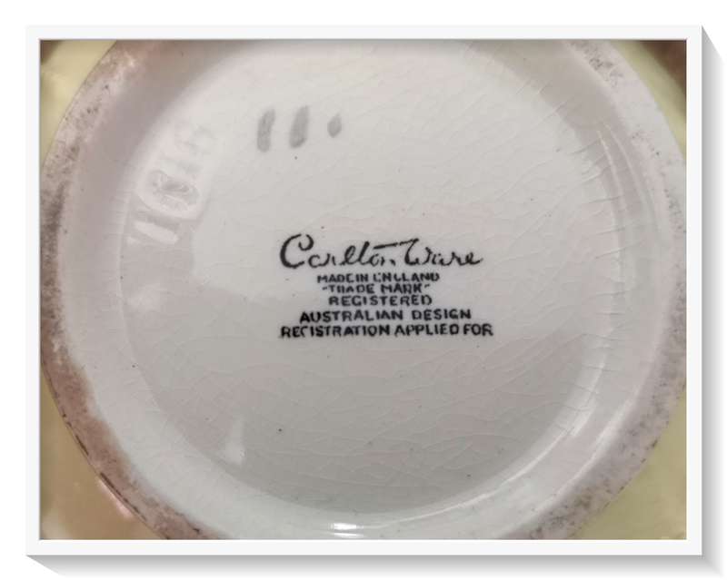 Vegetative Themed Carlton Ware Sugar Bowl with Lid - No Chips & No Cracks