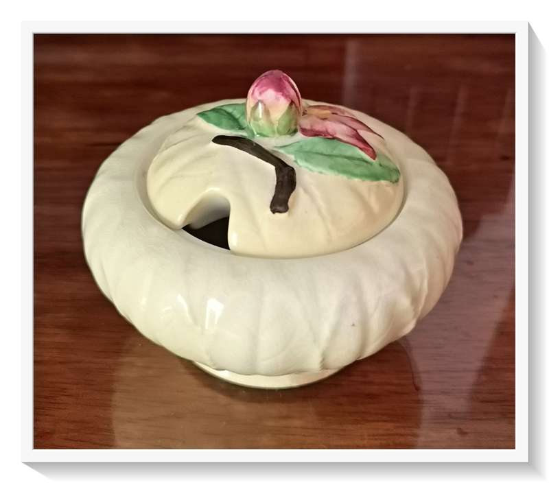 Vegetative Themed Carlton Ware Sugar Bowl with Lid - No Chips & No Cracks