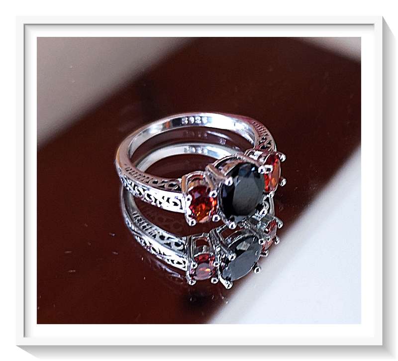 Genuine 925 Sterling ring with Dark Blue Zircon as the Primary Stone - Size 8 - Makes a Lovely Gift