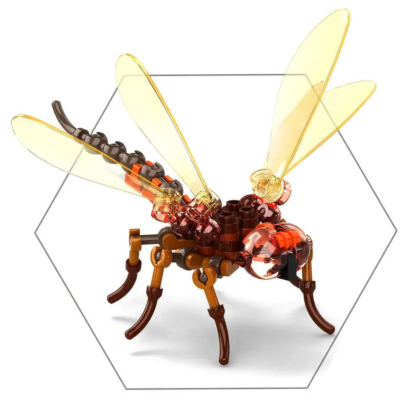 Dragonfly: Mechanical Punk Insects in Hexagonal Box 72 Pieces - Small Colorful Particle Puzzle Toy