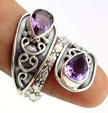 Vintage Style Faux Purple Amethyst Spoon Ring for Her - Size: 8 - Brand New*