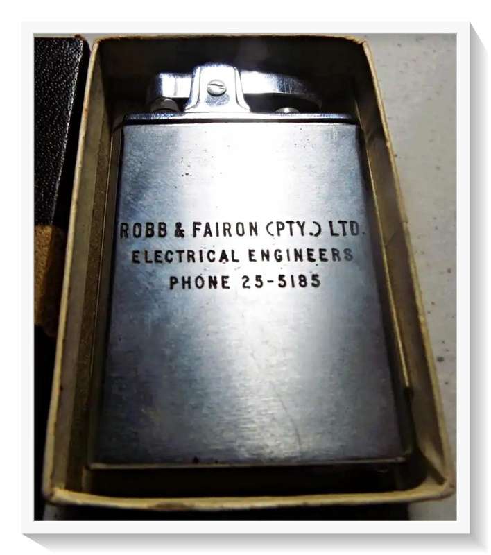 Lighters VINTAGE Unused Robb & Fairon Steel lighter with tape measure - In Perfect Condition