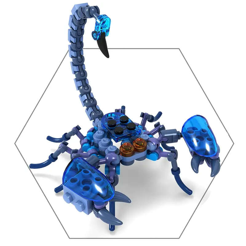 Scorpion: Mechanical Punk Insects in Hexagonal Box 72 Pieces - Small Colorful Particle Puzzle Toy