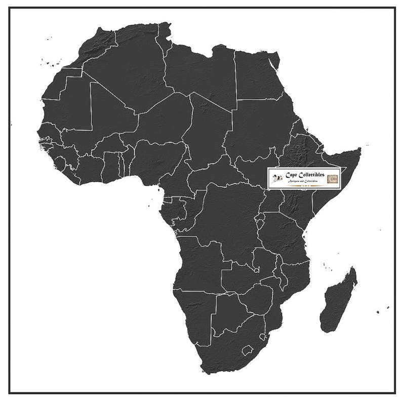 Africa Relief with Borders Map Digital Download For Vinyl Decal Print for Vehicles