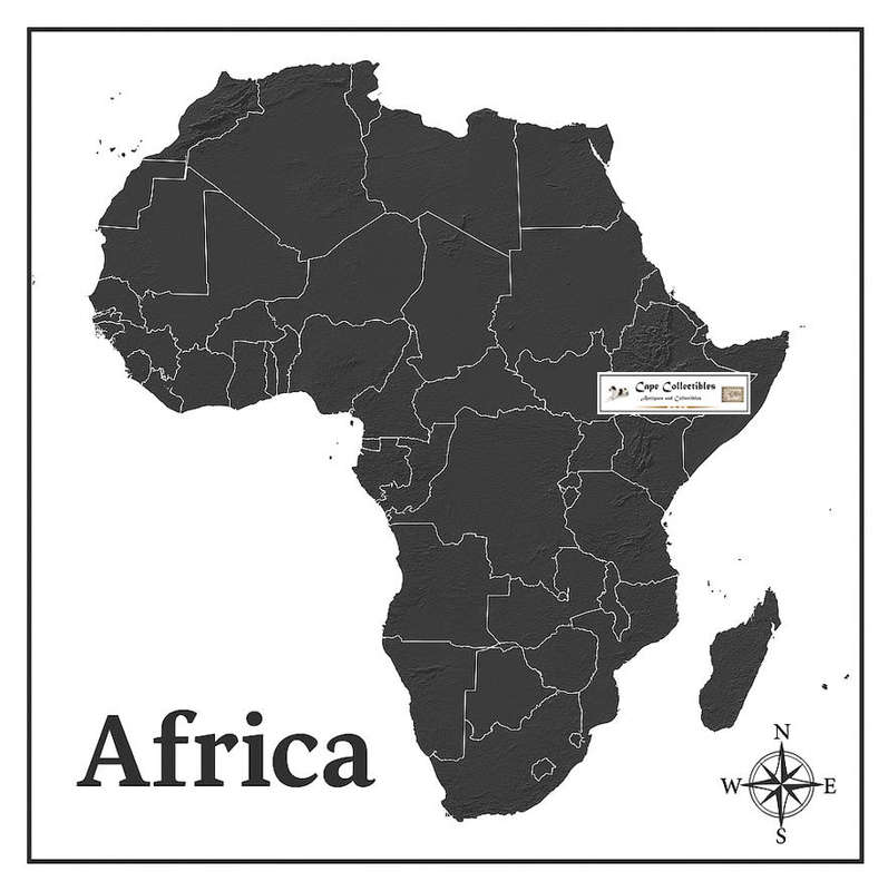 Africa Relief with Name Map Digital Download For Vinyl Decal Print for Vehicles