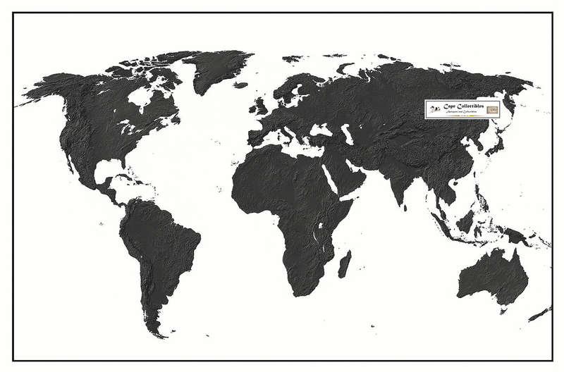 World Relief Map Digital Download For Vinyl Decal Print for Vehicles