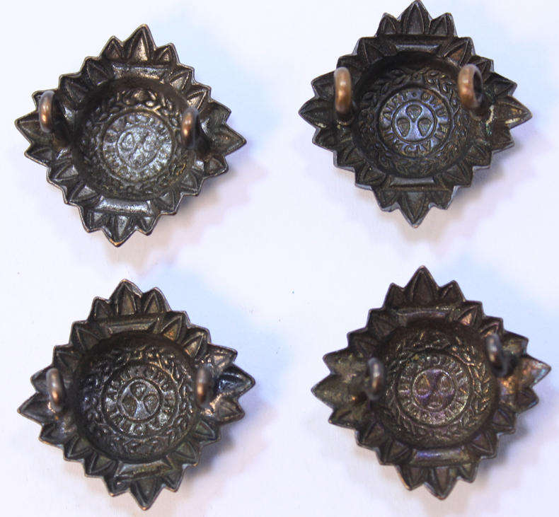 4 x Officers Rank Pips Bath Stars Tria Juncta In Uno Genuine British Military
