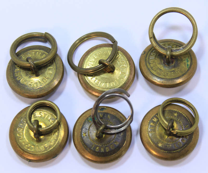 Set Of 6 Medium WW2 RAF Brass Jacket Buttons with Kings Crown with Rings
