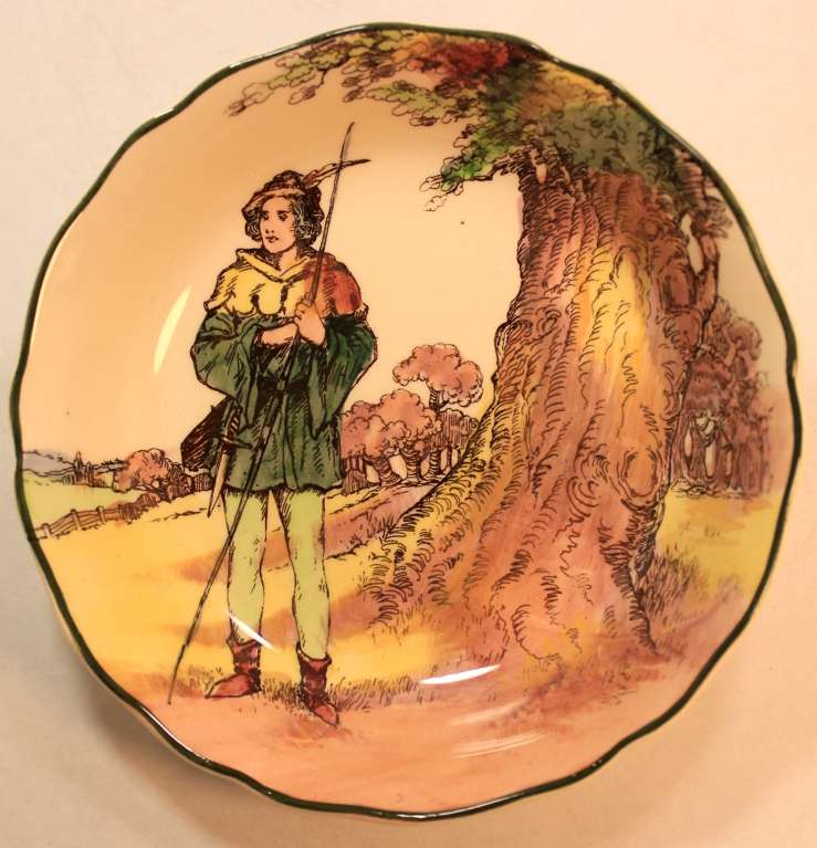 Vintage Royal Doulton D6341 "Under The Greenwood Tree" Trinket Bowl (Alan-A'Dale, the Minstrel)