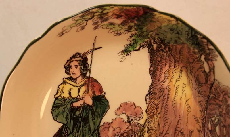 Vintage Royal Doulton D6341 "Under The Greenwood Tree" Trinket Bowl (Alan-A'Dale, the Minstrel)