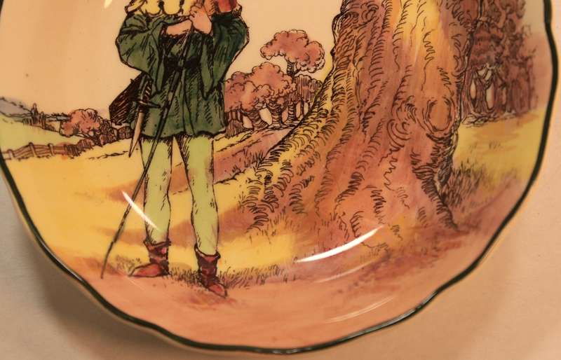 Vintage Royal Doulton D6341 "Under The Greenwood Tree" Trinket Bowl (Alan-A'Dale, the Minstrel)