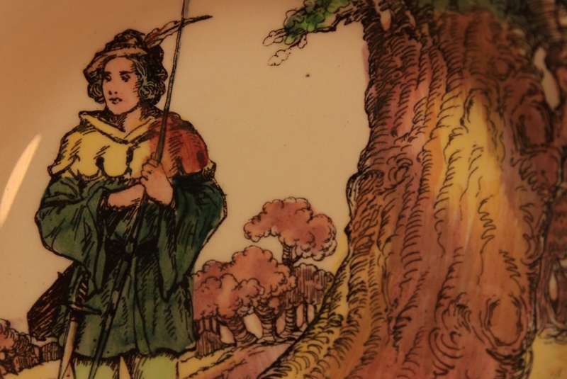 Vintage Royal Doulton D6341 "Under The Greenwood Tree" Trinket Bowl (Alan-A'Dale, the Minstrel)