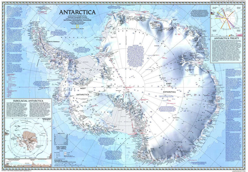 National Geographic Map of Antarctica 1987 Digital Maps Digital Download