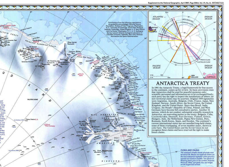 National Geographic Map of Antarctica 1987 Digital Maps Digital Download