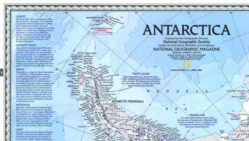National Geographic Map of Antarctica 1987 Digital Maps Digital Download