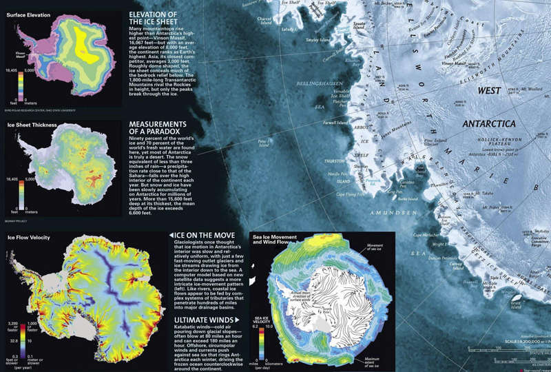 National Geographic Relief Style Map of Antarctica 2002 Digital Maps Digital Download