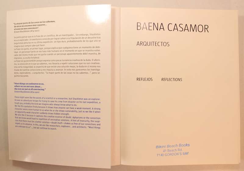 Arquitectos Reflejos/Reflections by Baena Casamor Softcover Book