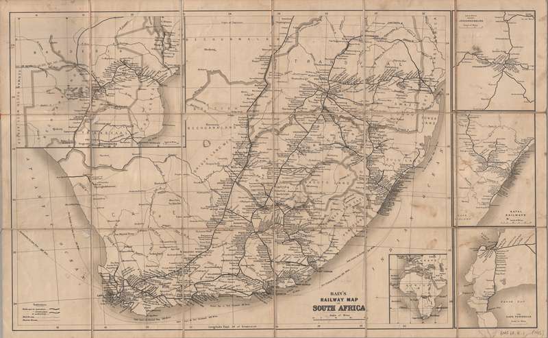 Bains Railways Map of South Africa Digital Map Download