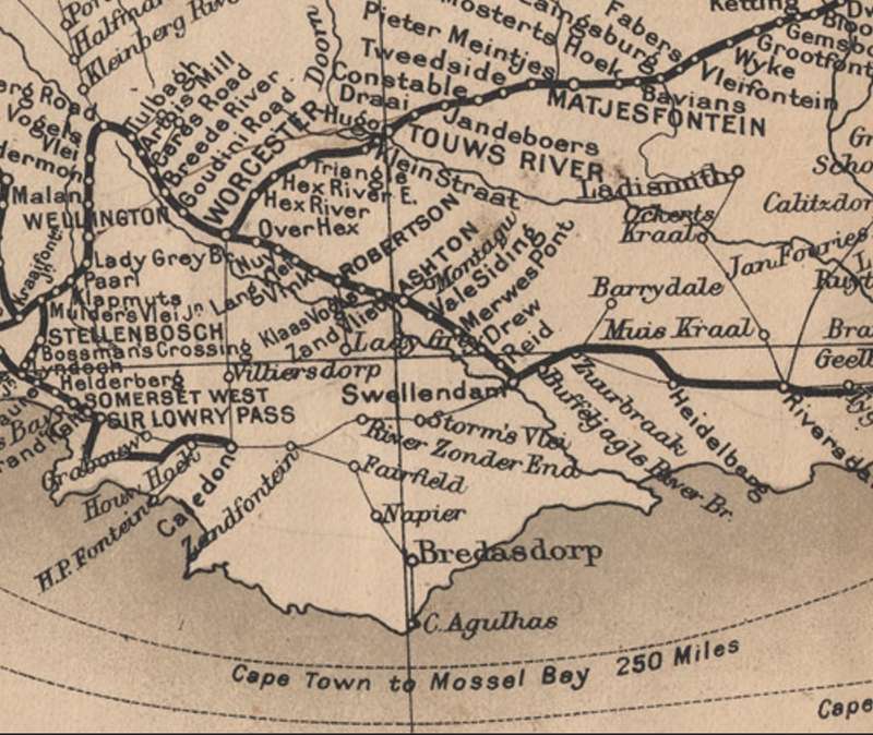 Bains Railways Map of South Africa Digital Map Download