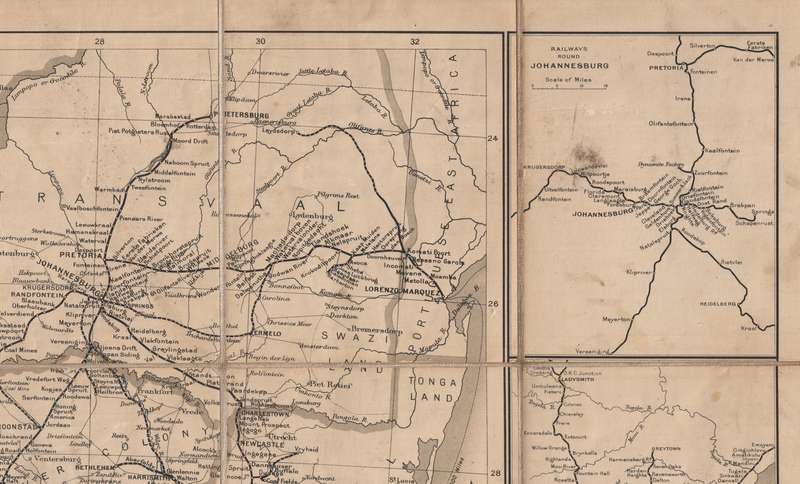 Bains Railways Map of South Africa Digital Map Download