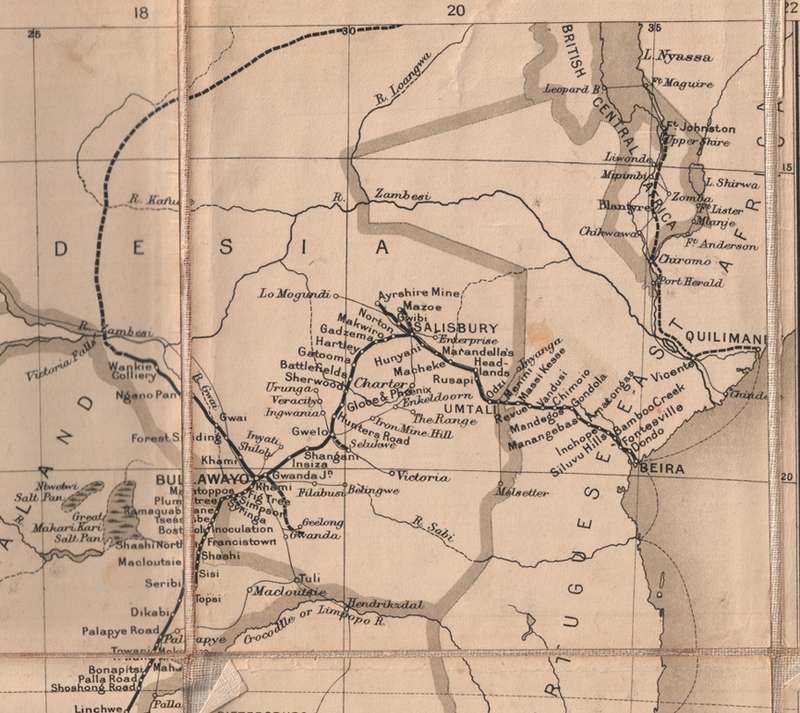 Bains Railways Map of South Africa Digital Map Download