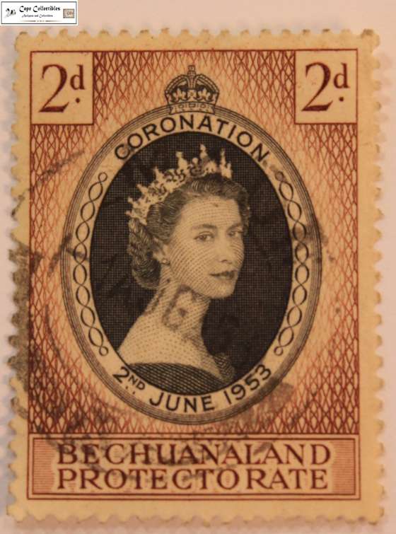Bechuanaland Protectorate 2 Pence 1953 Queen Elizabeth Coronation Stamp (Scott 153)