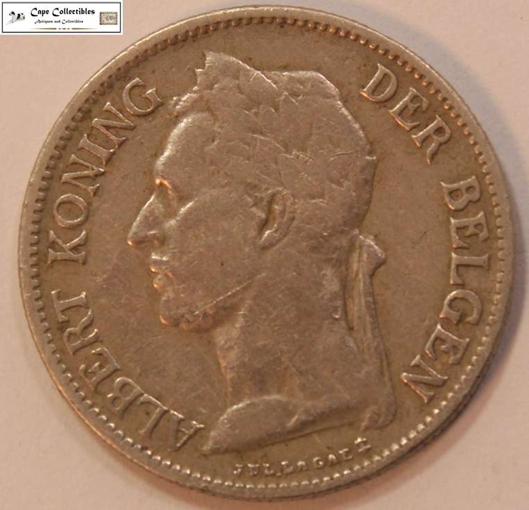 Belgian Congo 50 Centimes 1927 Coin Circulated