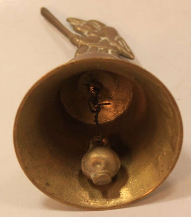 Vintage Flying Witch With Broom Brass Bell