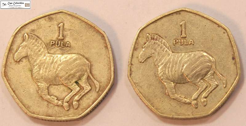 2 x Botswana 1 Pula Coins 1991 Circulated