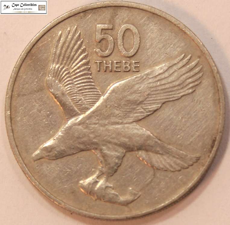 Botswana 50 Thebe 1984 Coin Circulated.