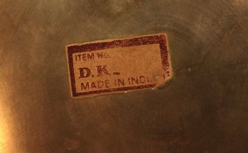 Vintage DK India Hand Engraved Brass Teapot with Handle, Decorative Display Item