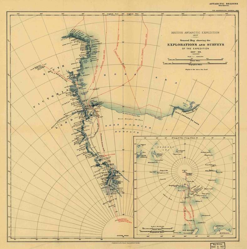 British Antarctic Expedition 1907 (Nimrod Expedition) Digital Map Digital Download