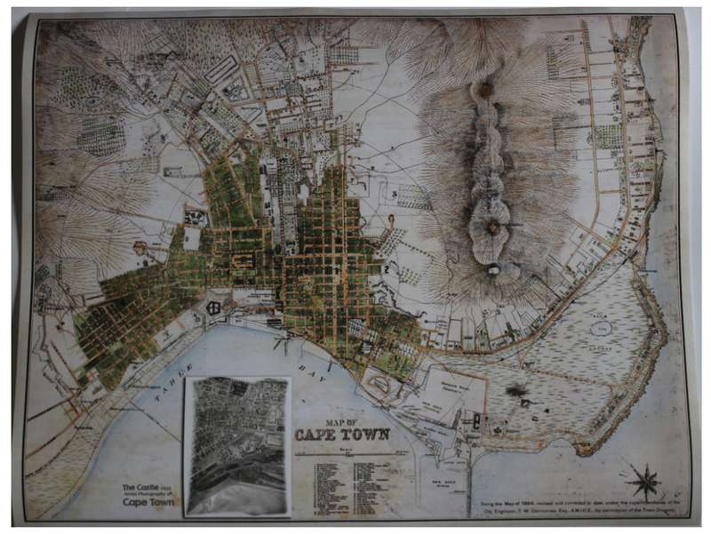 Map Of Cape Town 1884, Revised, Glossy Photo Paper Print