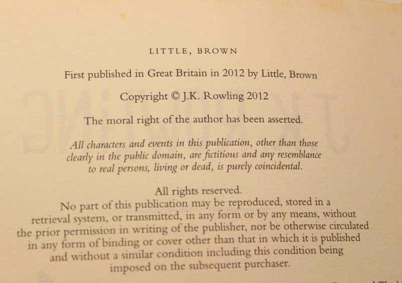 The Casual Vacancy by J K Rowling First Edition Hardcover Book