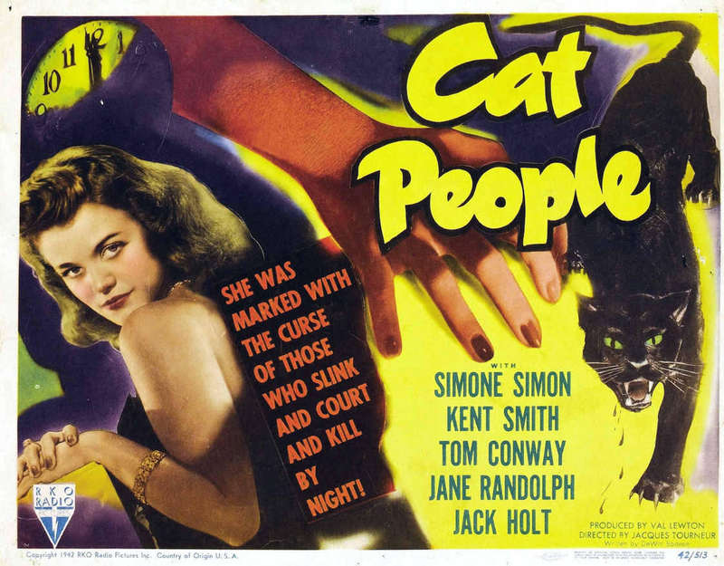 Vintage Cat People Film Noir Poster Digital Download