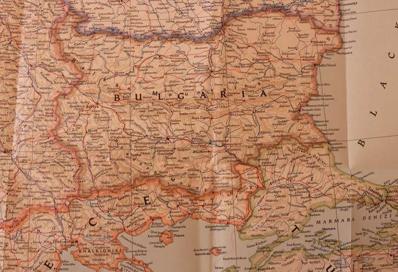 National Geographic Folded Map of Central Europe and The Balkan States September 1951.