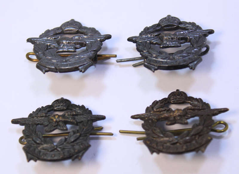 4 x 1940's WW2 SAAF SALM Collar or Cap Badges for Airforce Officers