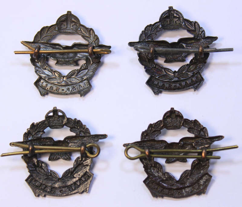 4 x 1940's WW2 SAAF SALM Collar or Cap Badges for Airforce Officers