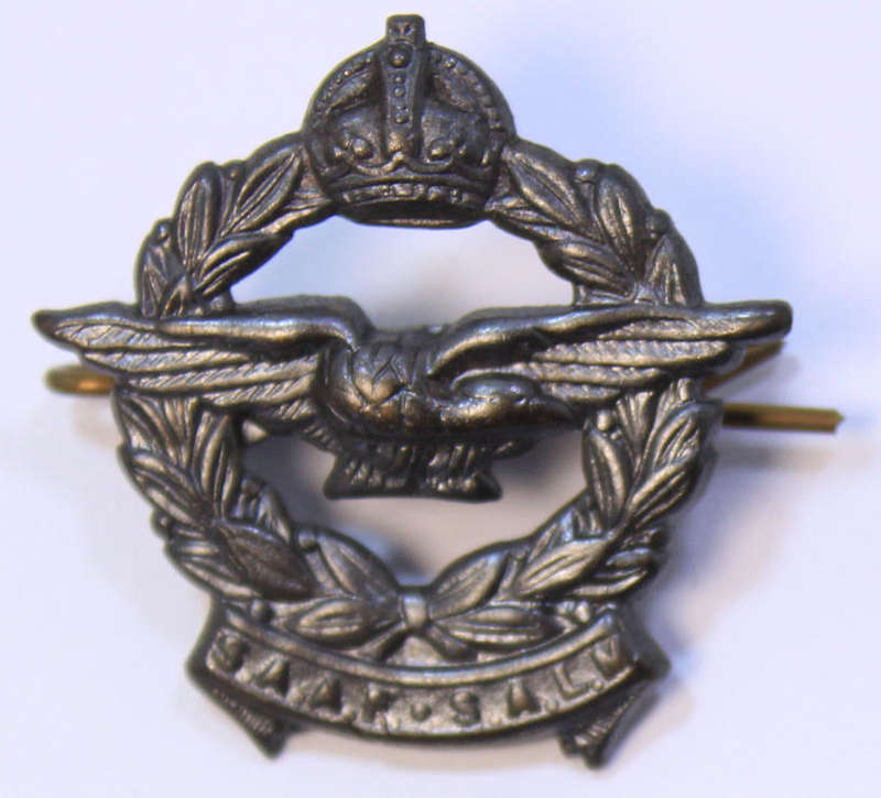 4 x 1940's WW2 SAAF SALM Collar or Cap Badges for Airforce Officers