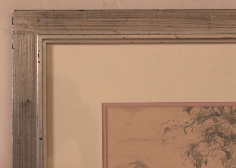 Framed Original Sketch "Country Road and Gum Tree" by Douglas Pratt.